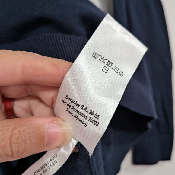 Lacoste 100% Cotton Crew Neck Sweater Navy Blue Size 40 Size Medium - Picture 5 of 6